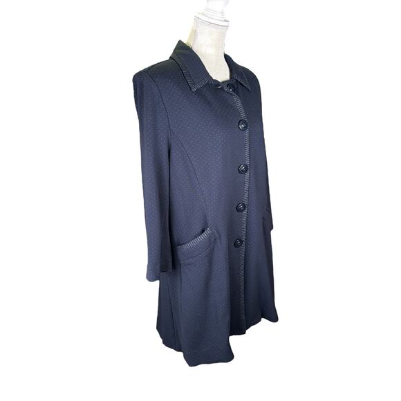 CAbi Carriage Jacket Coat 5658 Women's Large Navy Unlined Polka Dot Nautical - Picture 5 of 9